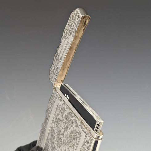 1878年 英国アンティーク 純銀製カードケース 61g Frederick Marson